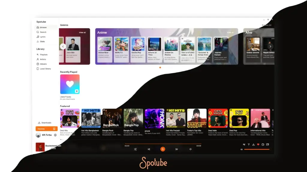 spotube interface